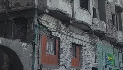 انهيار شرفة منزل بمنطقة سبورتنج في الإسكندرية وتحطم سيارة